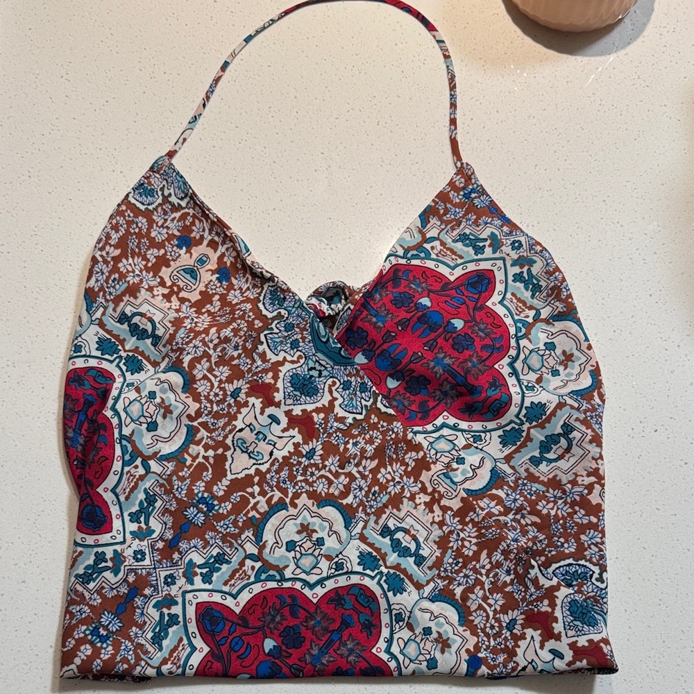 Olivaceous Multicolor Patterned Tank Top